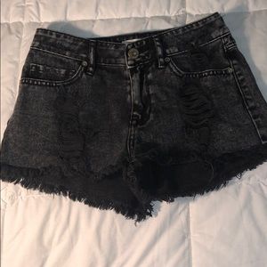 Black jean shorts